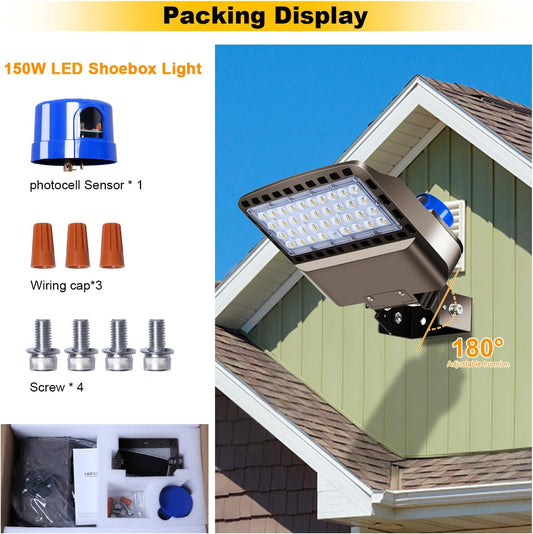 LED Shop Box light with Motion Sensor – Ultra-Bright Outdoor Lighting for Yard, Garage & Driveway(1 Pack)