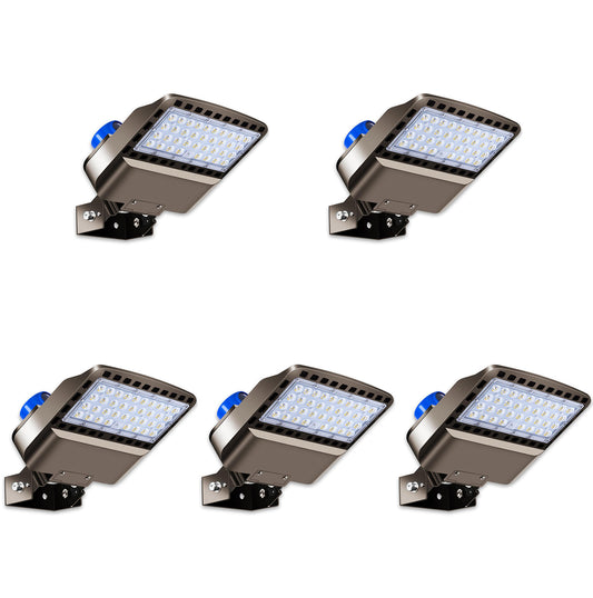 5 Pack LED parking lot light 150W LED Shoe Box Light outdoor wall mounted security commercial light IP65 waterproof 5000K shoe box barn light for courtyard and street use