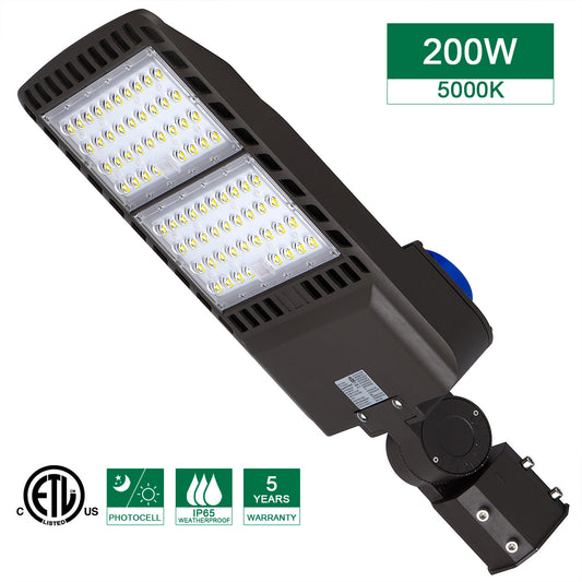 200W LED Shoe Box Light,28000LM 5000K IP65 Waterproof Commercial Shoebox Barn Security Yard,Garage,Street Light-1Pack